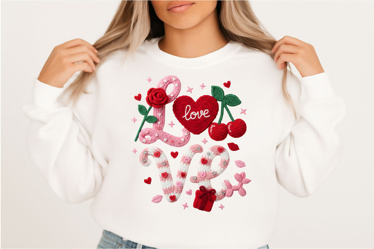 Faux Yarn Crochet Love Png, an Illustration by Designking (Photo 2 of 6)