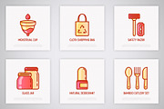 Zero Waste | 16 Thin Line Icons Set, an Outline Icon by Alex Blogoodf (Thumbnail 4 of 9)