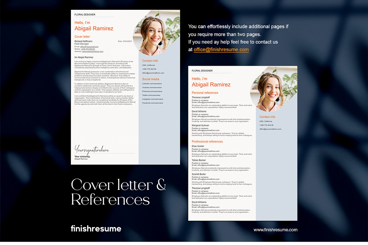 Floral Designer resume template, a Resume Template by FinishResume (Photo 4 of 11)