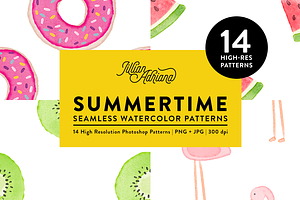 14 Summertime Watercolor Patterns