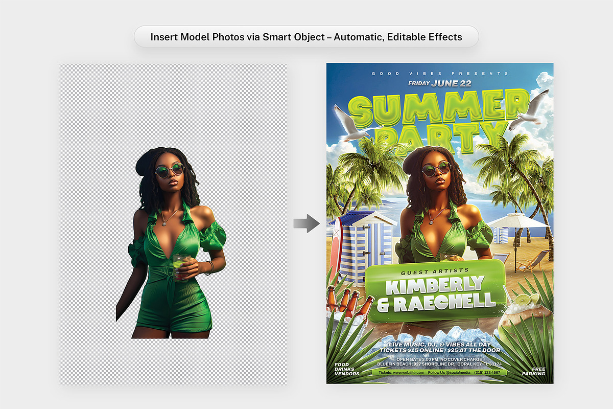 Summer Flyer Template, a Flyer Template by Bornx Design (Photo 2 of 5)