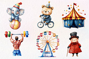 Circus Watercolor Clipart, an Illustration by Dream Creation (Thumbnail 5 of 6)