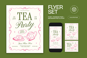 Tea Garden Party Flyer, a Flyer Template by graphicook