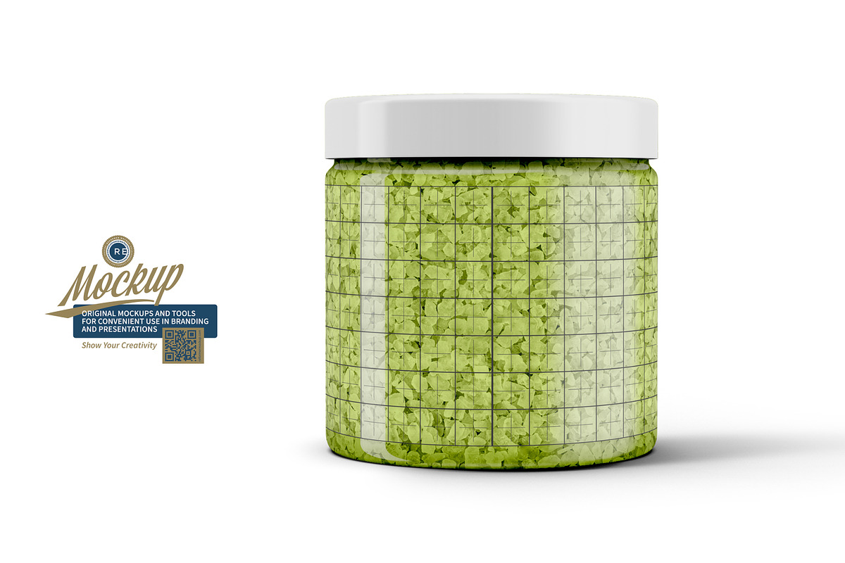 Clear Plastic Jar Mockup 500ml, a Packaging Mockup by Reformer Mockup (Photo 5 of 6)