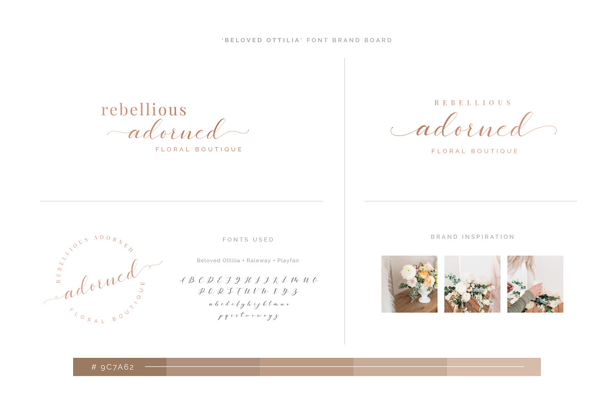 Beloved Ottilia Font + Free Logos, a Script Font by SNIPESCIENTIST (Photo 12 of 23)