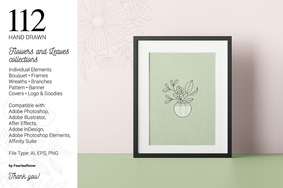 Big Set of Vector Floral Elements, a Decorative Illustration by FourLeafLover (Photo 18 of 18)