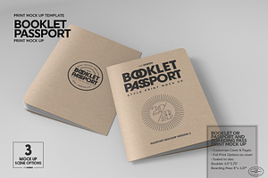 Booklet Passport Print MockUp