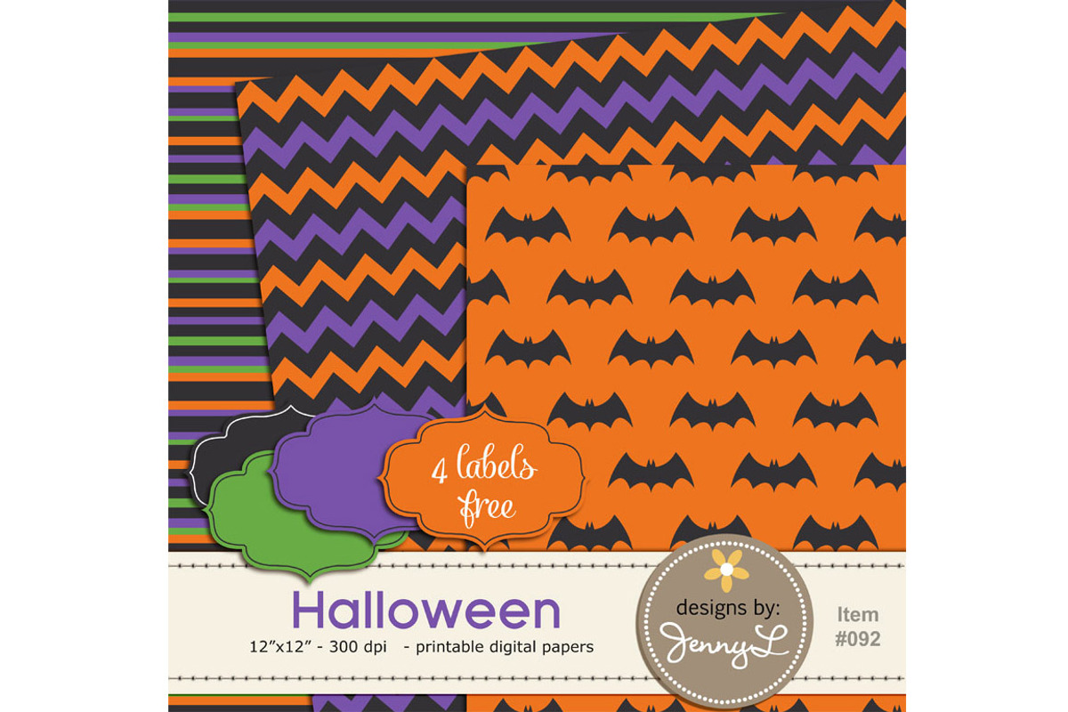 Halloween Digital Papers, a Pattern Graphic by JennyL Designs (Photo 4 of 5)