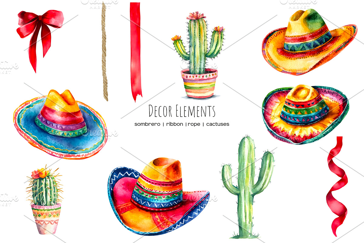 Watercolor 0-9 digits pinata clipart, an Object Illustration by Art and Funny (Photo 3 of 9)