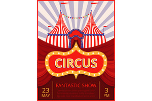 Circus invitation. Festival or party, a Background Graphic by Onyx