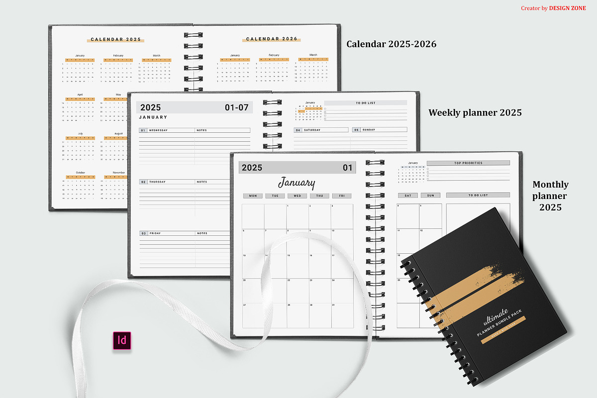 Yearly Digital Planner 2025, a Stationery Template by Design Zone (Photo 3 of 6)