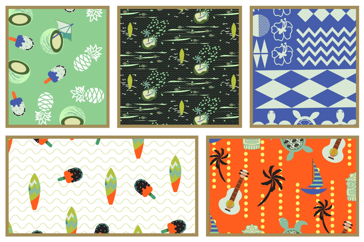 Aloha! Seamless Patterns Set, a Pattern Graphic by InaCorart (Photo 4 of 5)