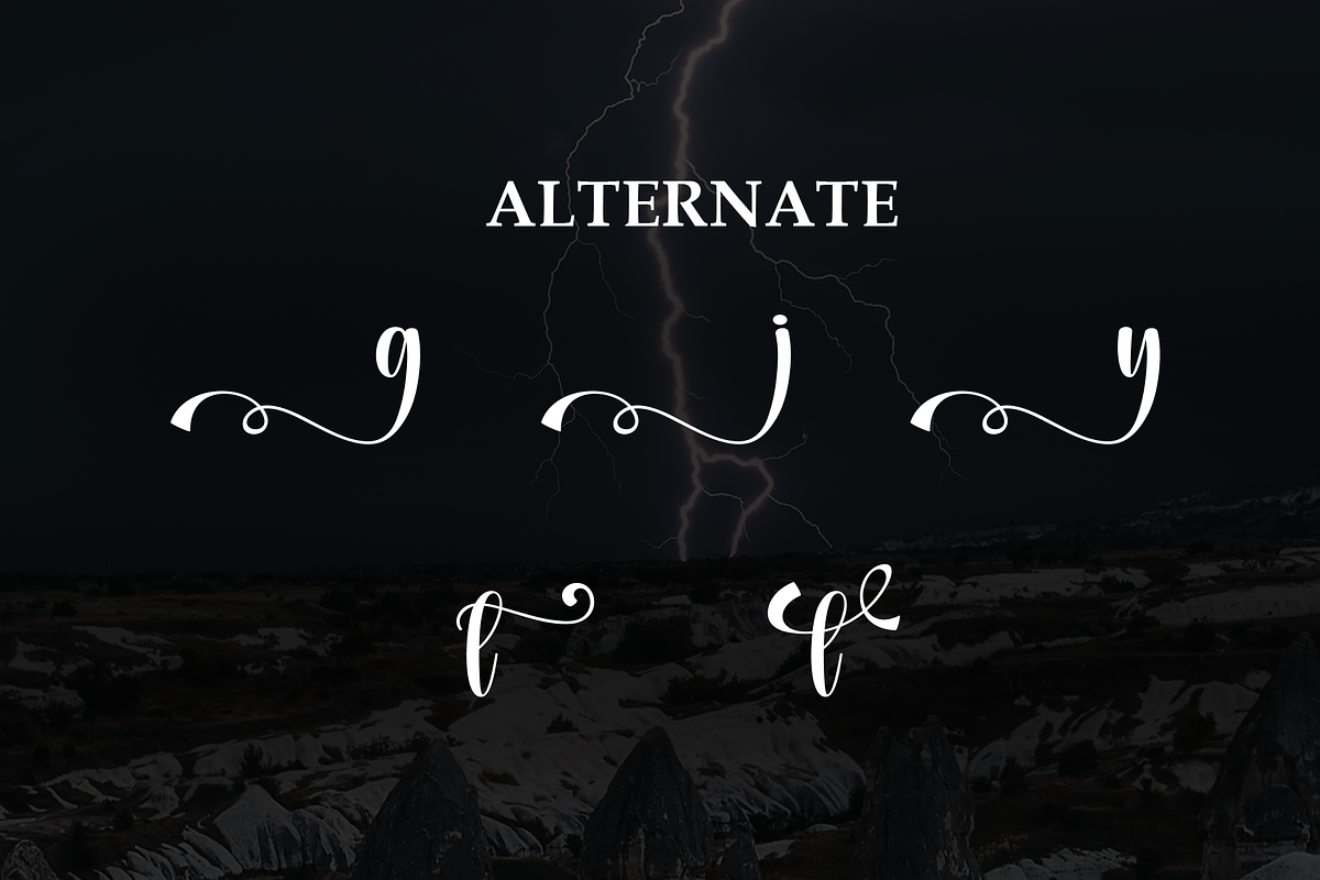 Winter Lightning | Script Font, a Handwritten Font by Scratchones (Photo 8 of 9)