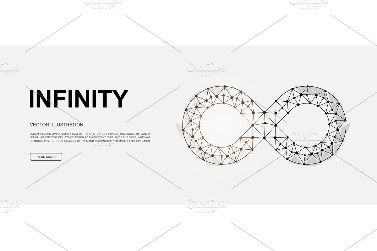 Infinity 3d low poly banner, a Technology Illustration by GraphiShop