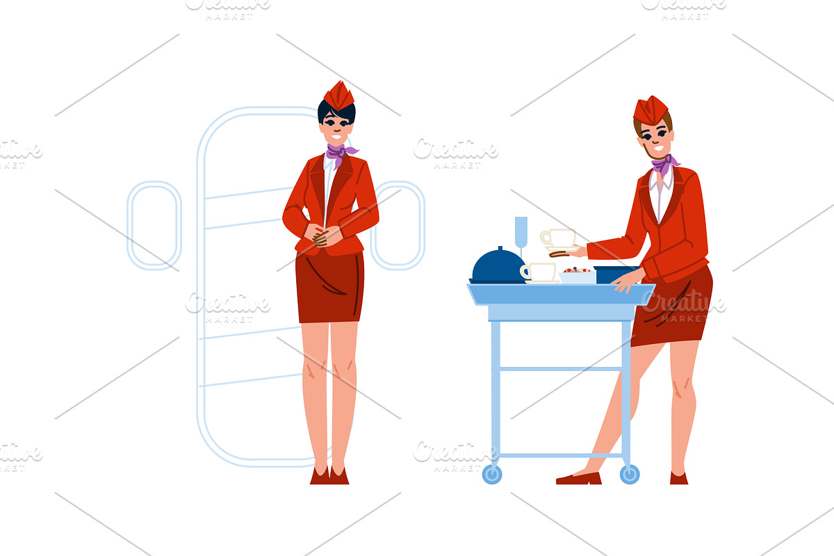 crew stewardess woman vector, a Person Illustration by pikepicture