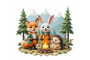 3D Camping Animal Clipart, a Seasonal Illustration by Creative design (Thumbnail 6 of 7)