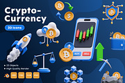 Cryptocurrency 3D Icons, an Object 3D Model by Azam Creative (Thumbnail 1 of 5)