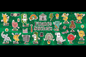Cartoon groovy finance characters, a Finance Illustration by Buch&Bee