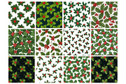 Mistletoe & Holly Christmas Seamless, an Illustration by Mashimara (Thumbnail 2 of 5)