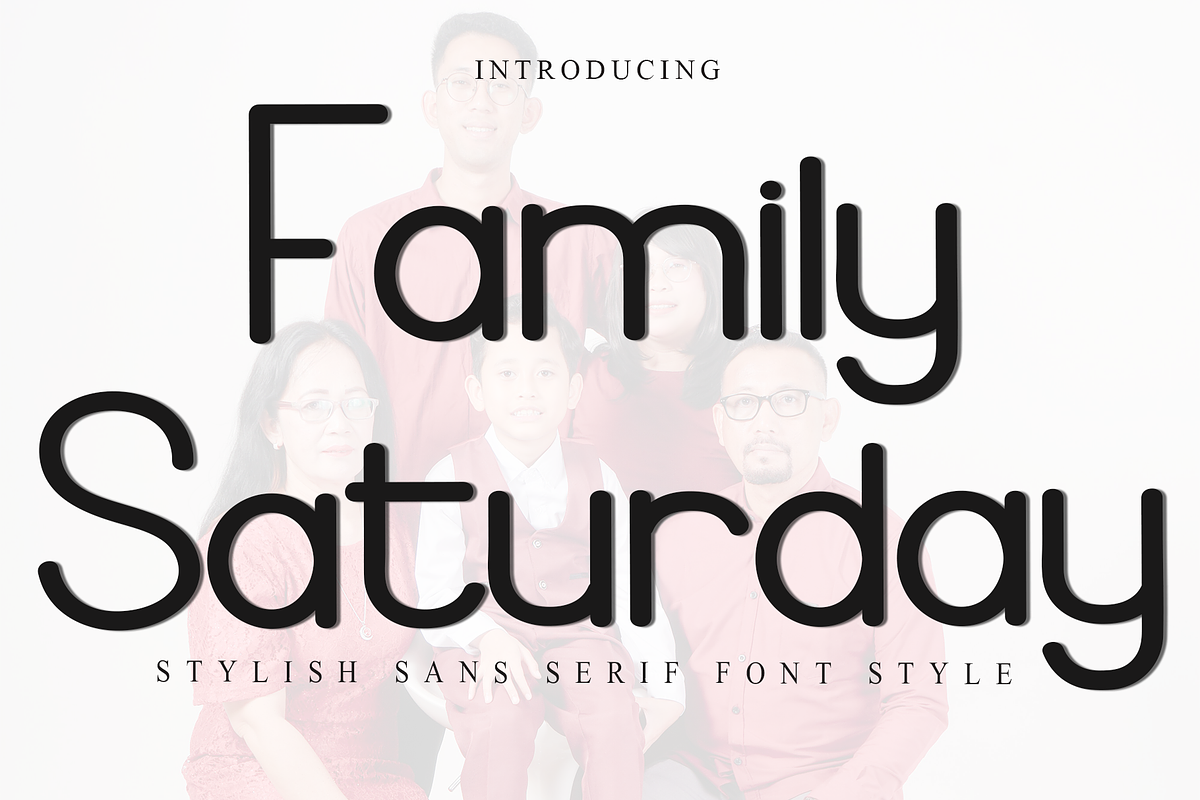 Family Saturday, a Sans Serif Font by FreshTypeINK (Photo 1 of 8)