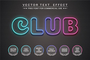 Night Neon - Editable Text Effect