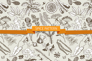 Spices - Vector Seamless Patterns