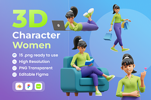 Character Women 3D Illustration