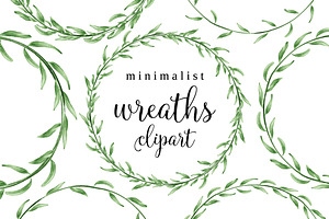 Minimalist watercolor wreaths
