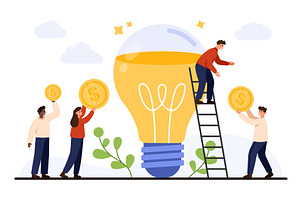 Crowdfunding Team Funding Creative, a Finance Illustration by Flashvector
