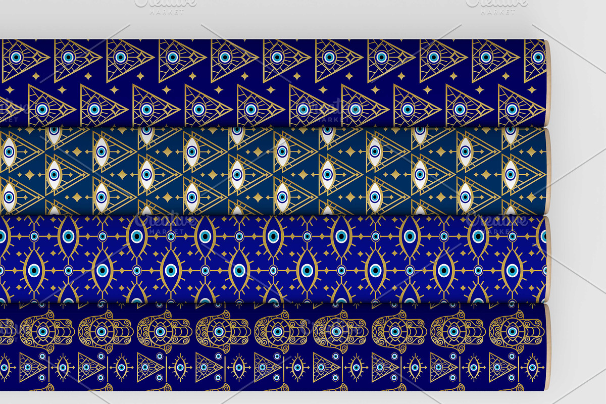 Evil Eye Seamless Pattern, Humsa, a Pattern Graphic by NS Arts Shop (Photo 3 of 4)