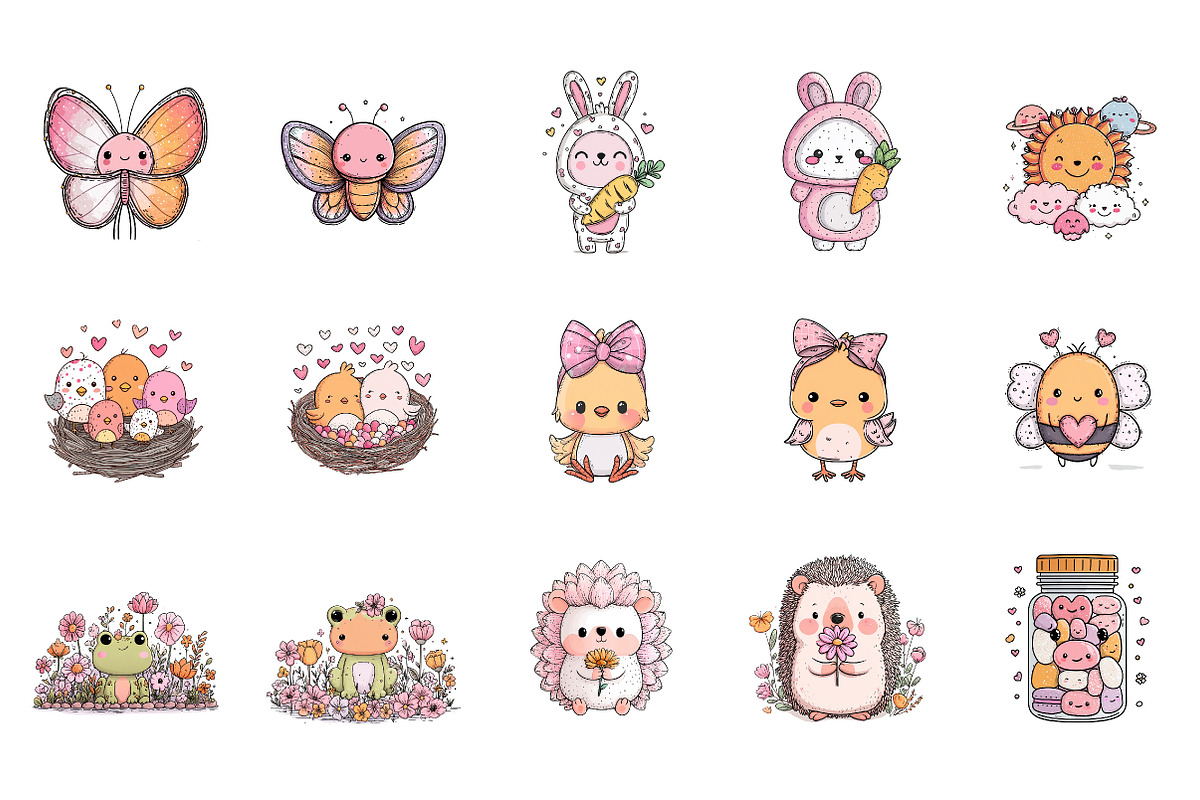 Hello spring cuties clipart - Spring, an Illustration by SinaCreation (Photo 2 of 11)