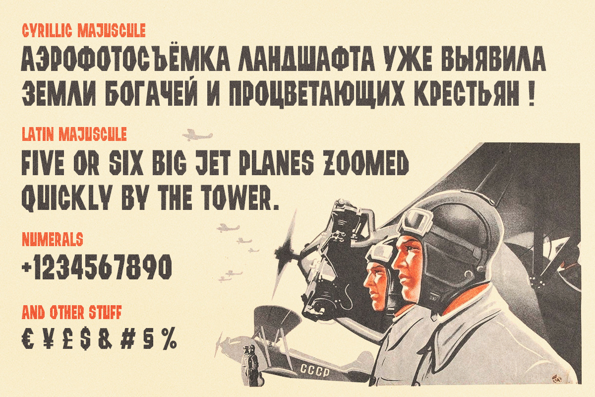 Stengazeta: retro grotesque font preview 2