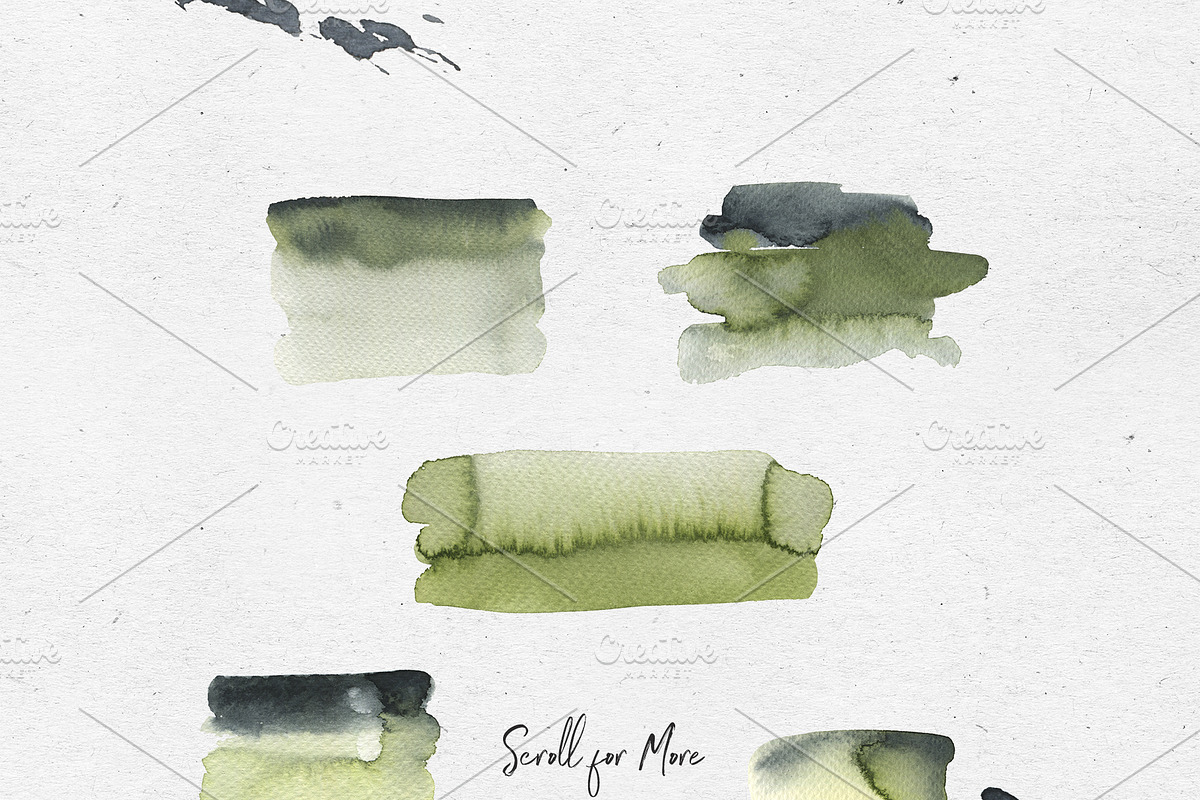 Leaves and watercolor shapes, a Decorative Illustration by Maria's little shop (Photo 4 of 10)