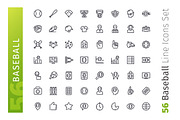 Baseball Line Icons Set, an Outline Icon by Voysla's Shop (Thumbnail 2 of 4)