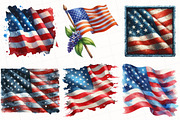 Watercolor American Flag Clipart, an Illustration by OK Design (Thumbnail 3 of 5)