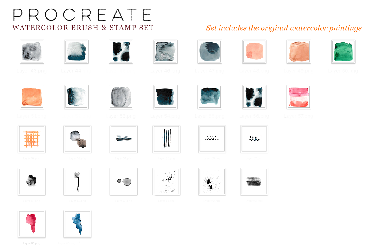 Procreate Watercolor Brush & Stamps, a Brush Add-On by CC CREATIVE CO (Photo 20 of 21)