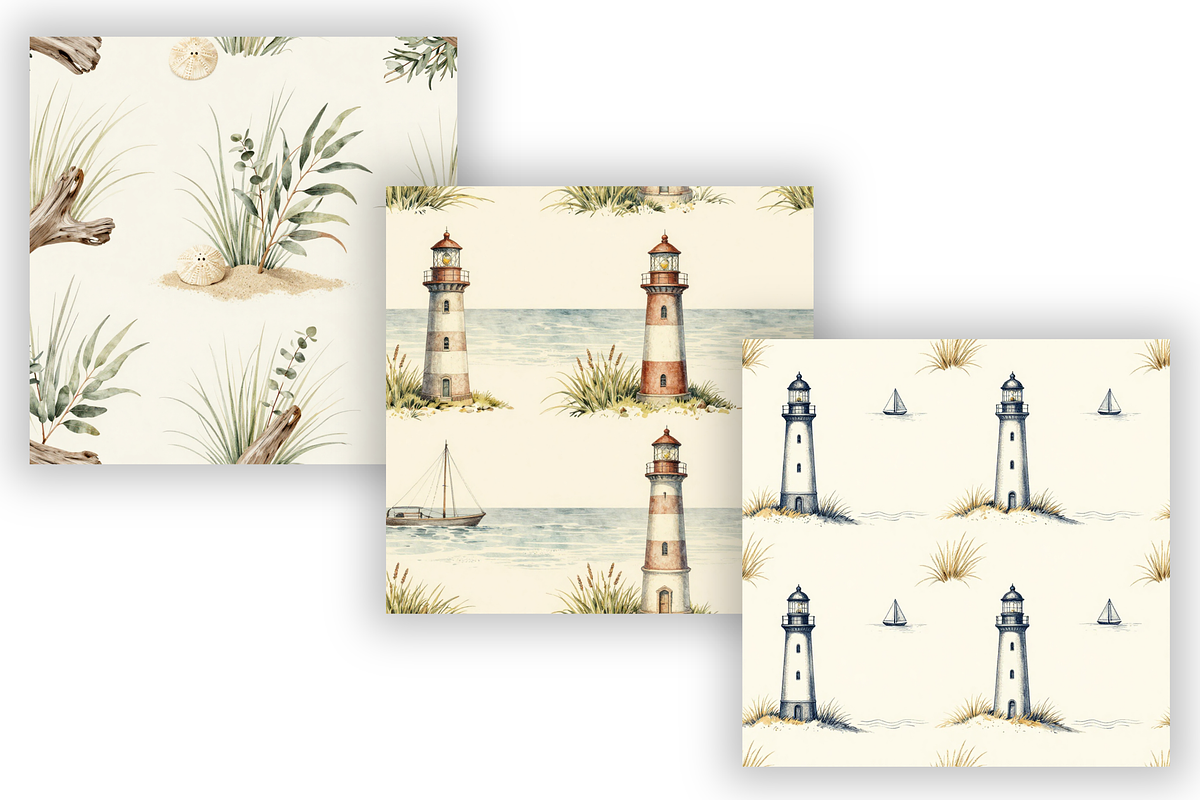 Coastal Nautical Digital Paper Pack, a Pattern Graphic by FloridPrintables (Photo 4 of 10)