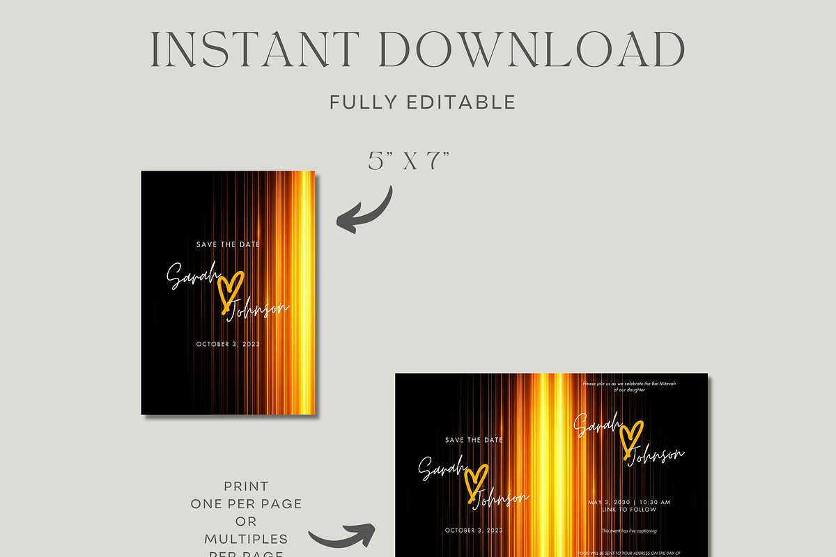 Modern Black Gold Wedding Invitation, an Invitation Template by InvitingStorys (Photo 8 of 10)