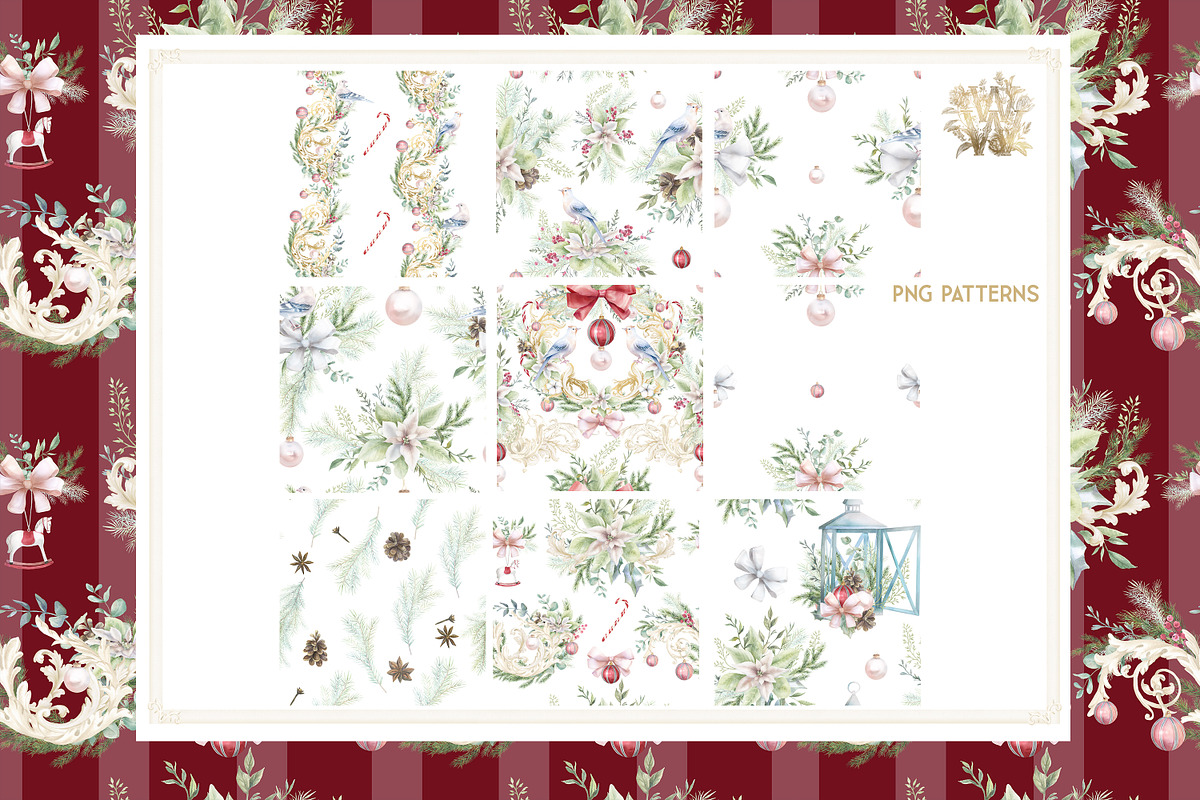 Watercolor Christmas ornament bundle, a Decorative Illustration by WonderWonder (Photo 8 of 20)
