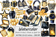 Black Friday's Black & Gold Clipart, an Illustration by Design Market (Thumbnail 1 of 4)