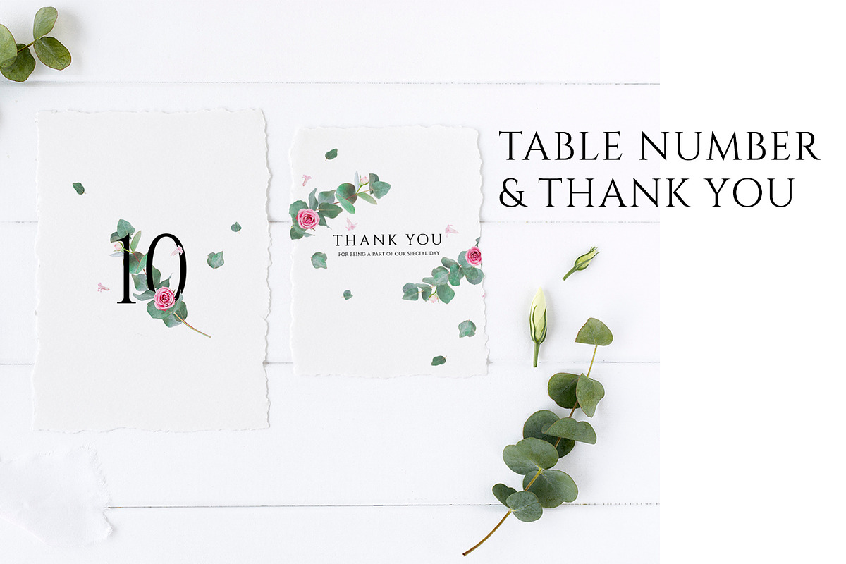 Eucalyptus Wedding Invitation Suite, an Invitation Template by Azka Creative (Photo 3 of 8)