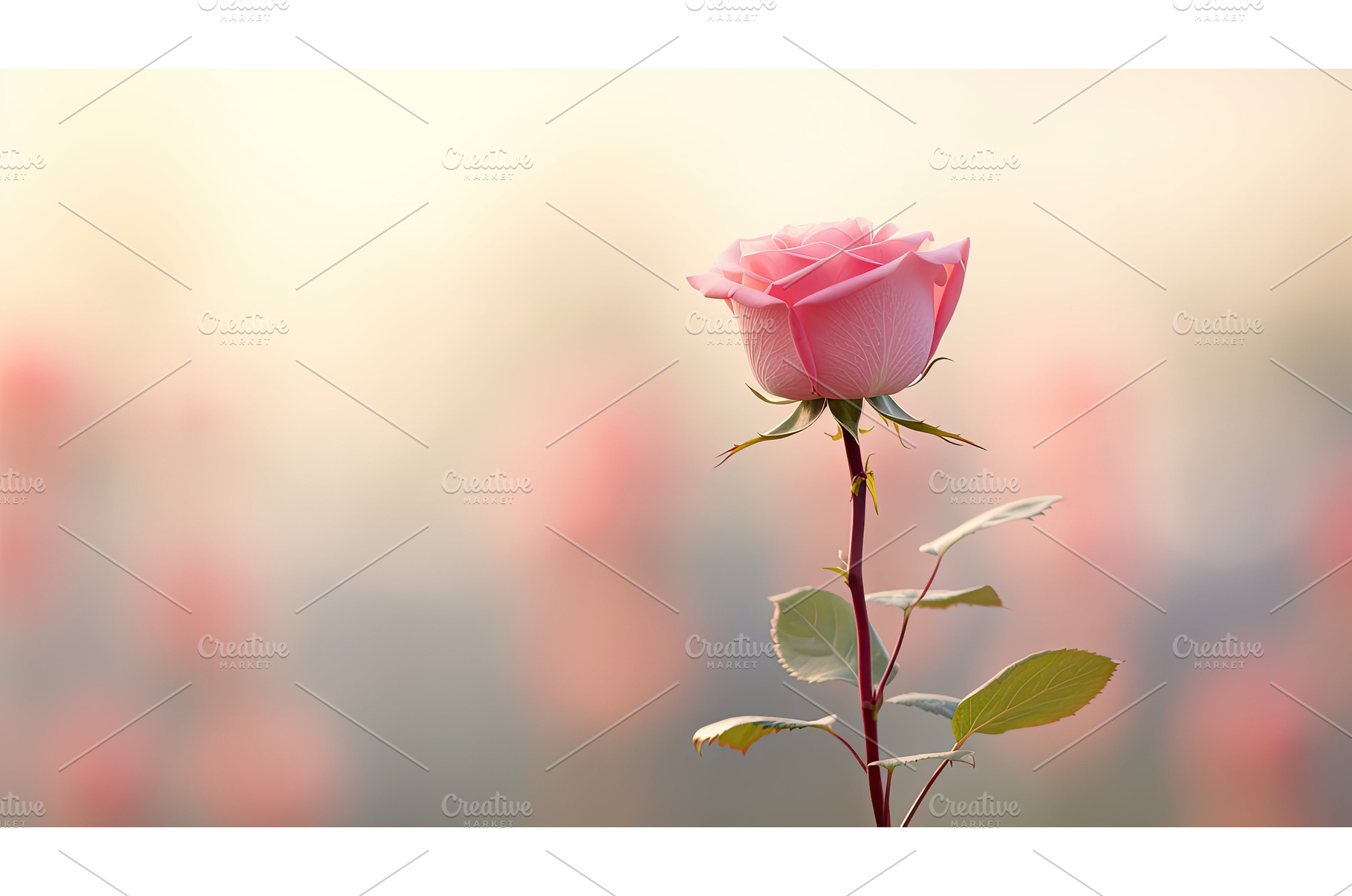 blurred pink rose stem ai generated, a Background Photo by pikepicture