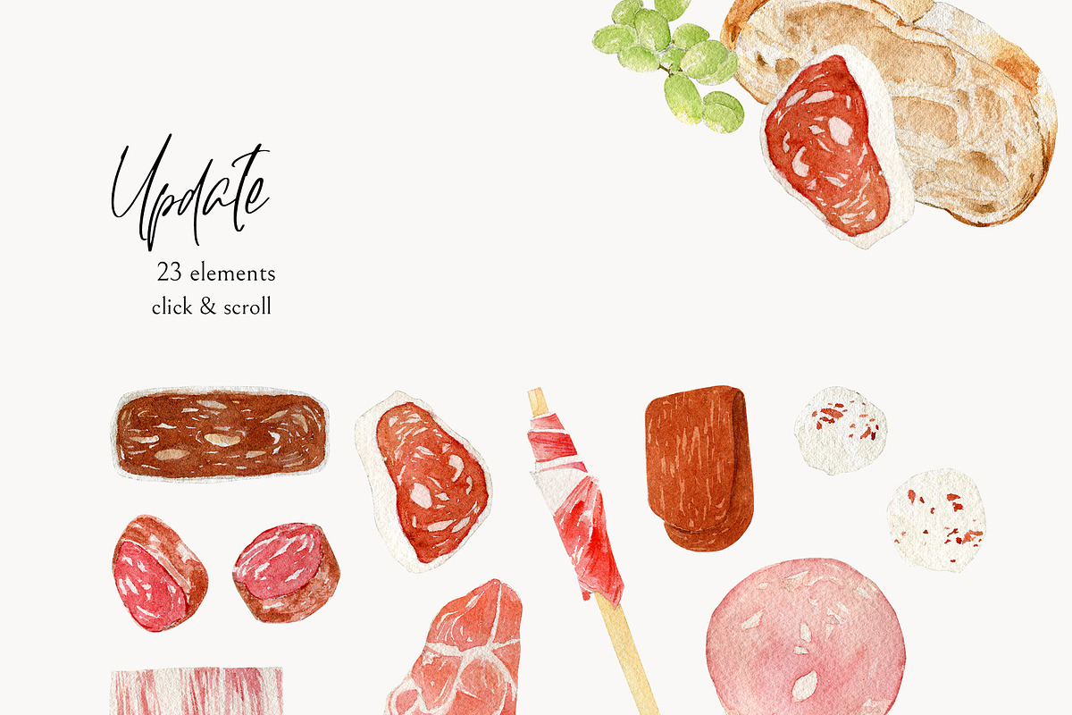 Watercolor Food BUNDLE, a Food Illustration by NiKO (Photo 13 of 25)