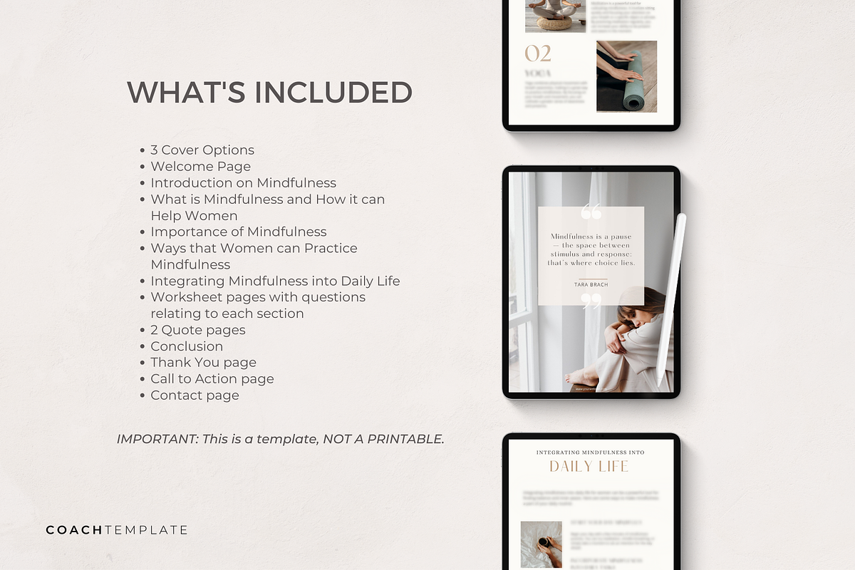 Mindfulness for Women Ebook Template, a Brochure Template by COACHTEMPLATE (Photo 7 of 10)