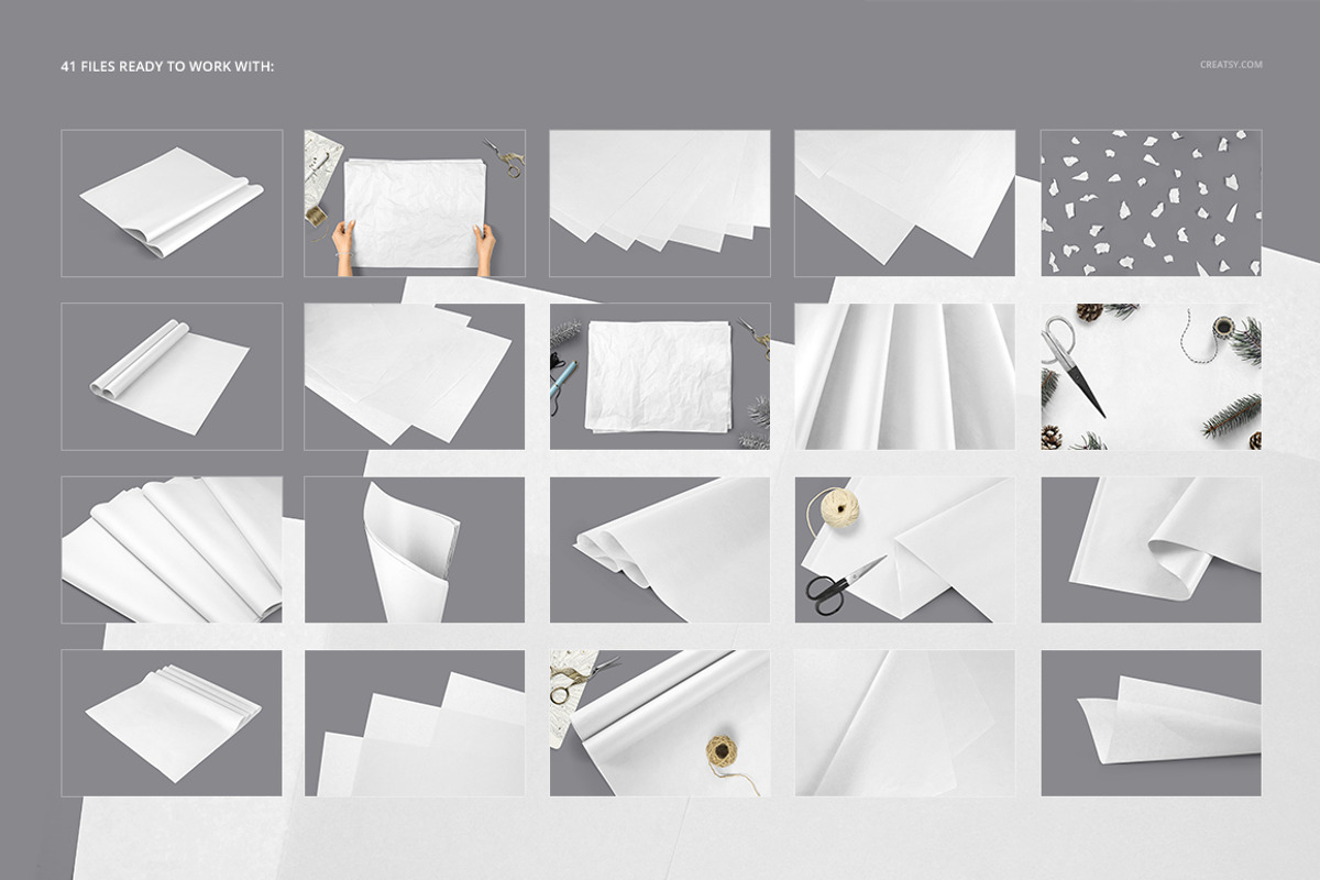Wrapping Tissue Paper Mockup Set, a Pens & Pencil Mockup by creatsy5 (Photo 2 of 54)