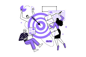 Workflow of the business team on the, a Finance Illustration by undrey