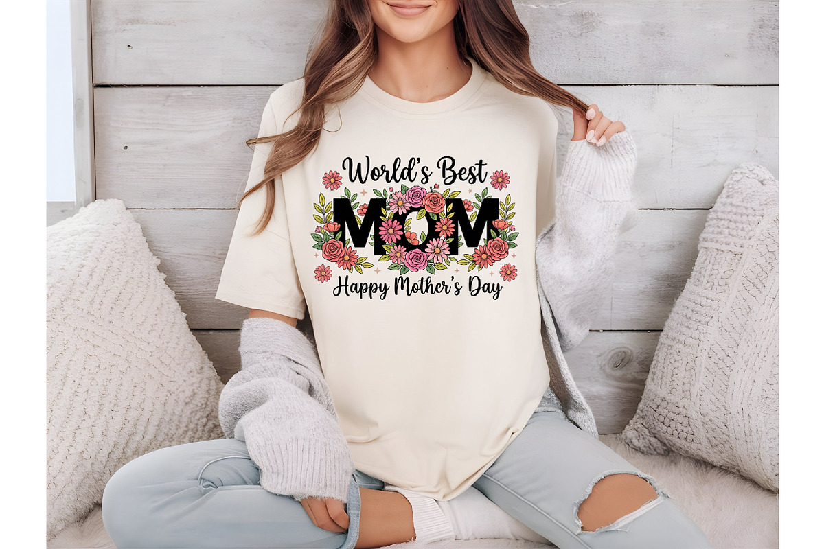 World's Best Mom Floral PNG, Mothers, an Illustration by Designking (Photo 2 of 5)