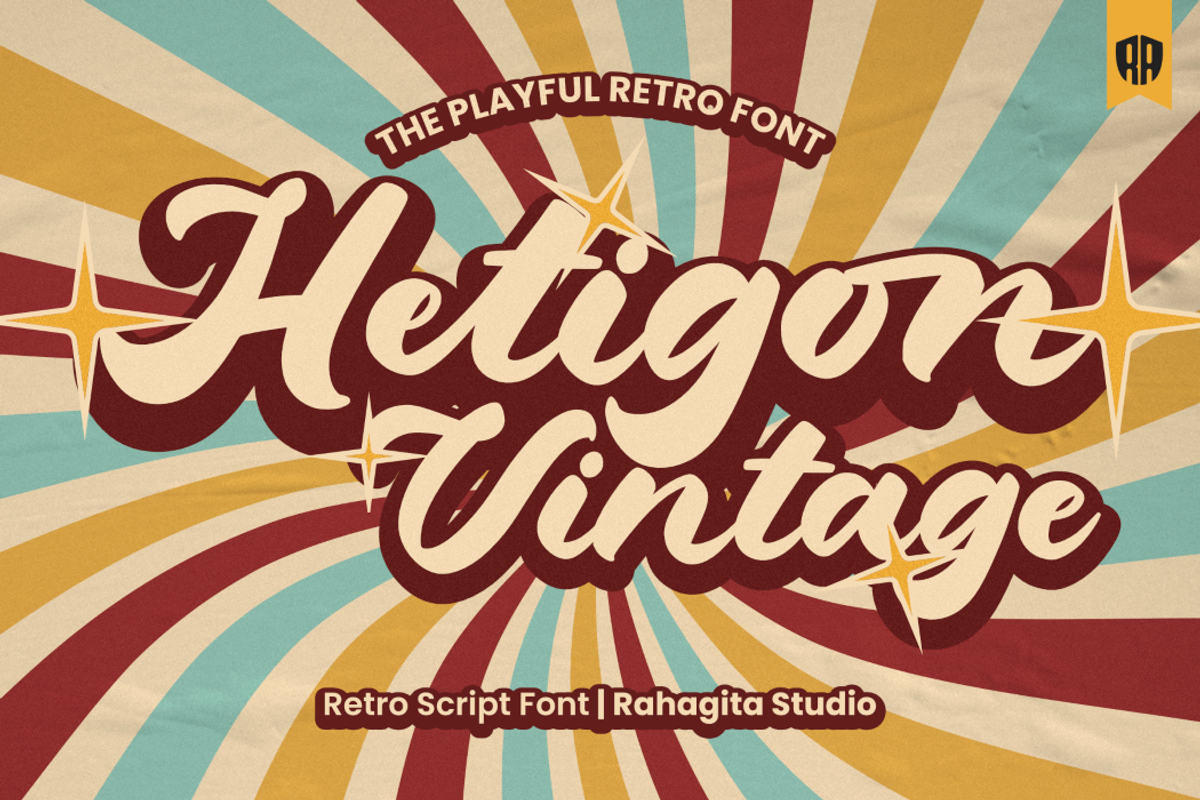 Hetigon Vintage, a Script Font by Rahagita Studio (Photo 1 of 9)