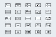 Simplified outline world flags, an Outline Icon by Xinh Studio (Thumbnail 1 of 4)