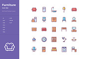 Furniture Icon Set, a Solid Icon by WellMadePixel (Thumbnail 2 of 4)